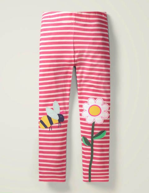 Appliqué Leggings - White/Bright Camelia Pink Bee Appliqué Leggings - White/Bright Camelia Pink Bee