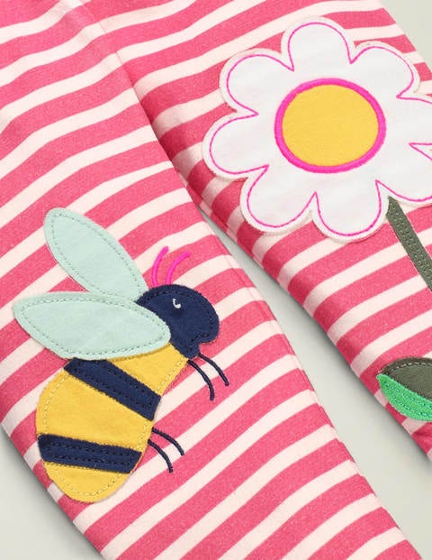 Appliqué Leggings - White/Bright Camelia Pink Bee Appliqué Leggings - White/Bright Camelia Pink Bee