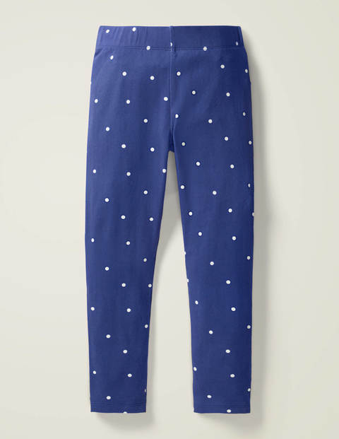 Fröhliche Bequeme Leggings - Schuluniform-Navy/Naturweiß, Getupft Fröhliche Bequeme Leggings - Schuluniform-Navy/Naturweiß, Getupft