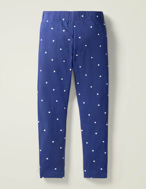 Fröhliche Bequeme Leggings - Schuluniform-Navy/Naturweiß, Getupft Fröhliche Bequeme Leggings - Schuluniform-Navy/Naturweiß, Getupft