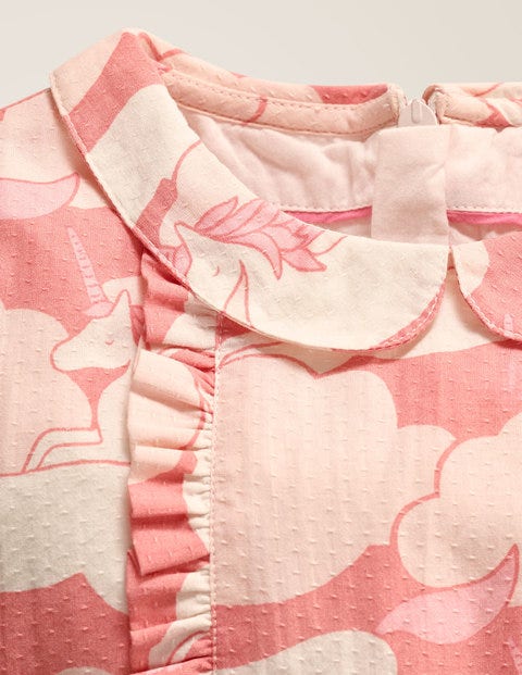 Nostalgic Collar Printed Dress - Soft Pink Unicorn Sky Nostalgic Collar Printed Dress - Soft Pink Unicorn Sky