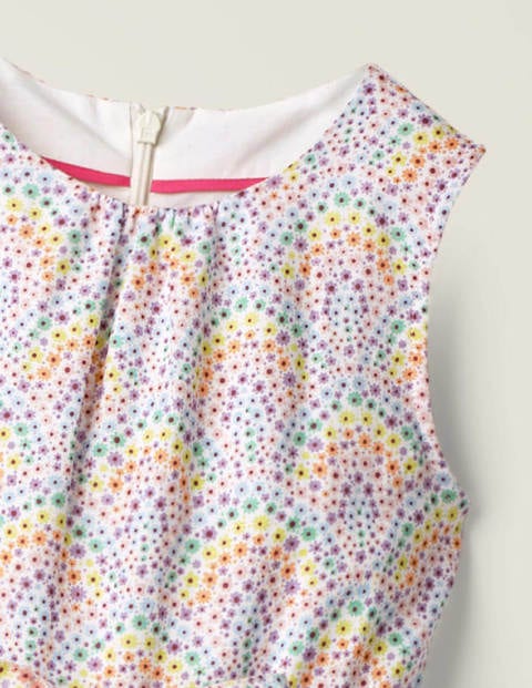 Vintage-Kleid - Naturweiß, Blümchen/Regenbogen Vintage-Kleid - Naturweiß, Blümchen/Regenbogen