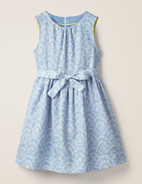 Vintage-Kleid - Babyblau, Blümchen/Regenbogen Vintage-Kleid - Babyblau, Blümchen/Regenbogen