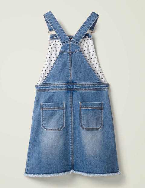 Button Through Overall Dress - Mid Vintage Denim Button Through Overall Dress - Mid Vintage Denim