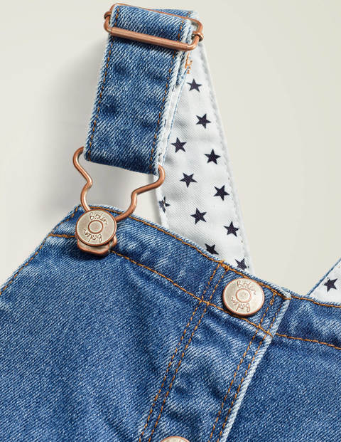 Button Through Overall Dress - Mid Vintage Denim Button Through Overall Dress - Mid Vintage Denim