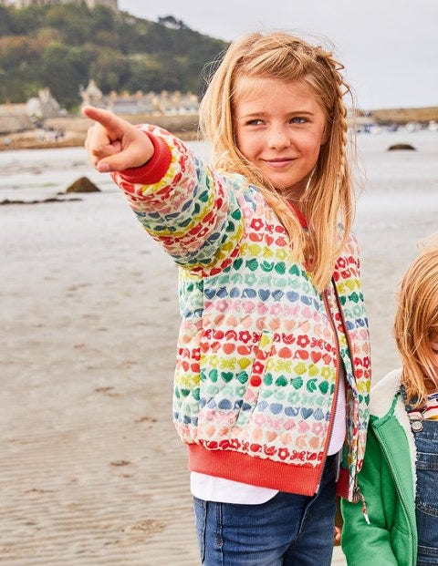Gesteppte Bomberjacke - Bunt, Maritimes Geomuster Gesteppte Bomberjacke - Bunt, Maritimes Geomuster