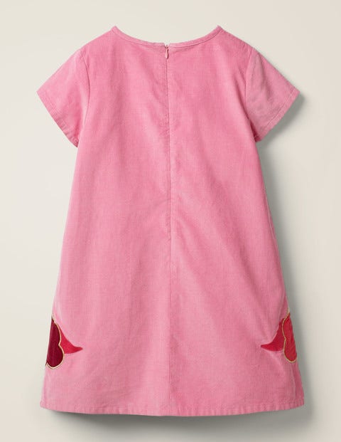 Webkleid mit Einhorn-Applikation - Kirschblütenrosa Webkleid mit Einhorn-Applikation - Kirschblütenrosa