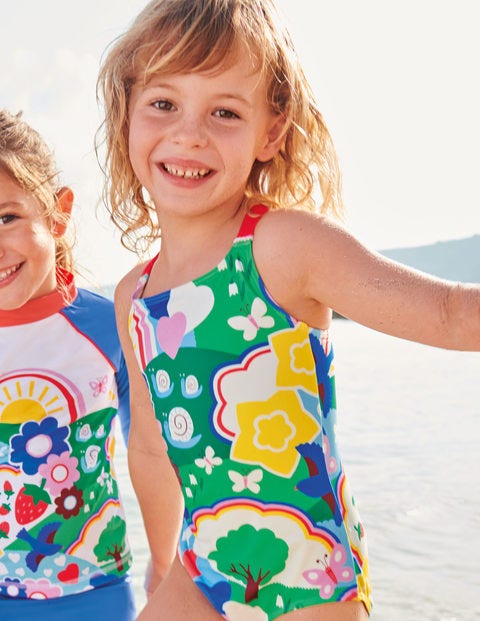 Maillot De Bain Croisé Dans Le Dos - Motif Spring Time rouge crépuscule Maillot De Bain Croisé Dans Le Dos - Motif Spring Time rouge crépuscule