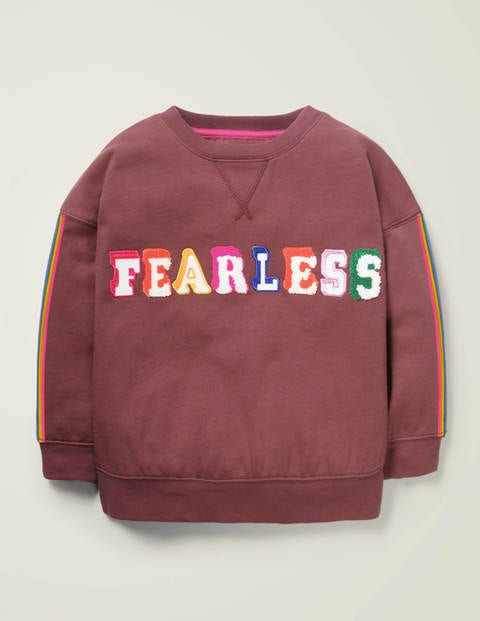 Cosy Appliqué Sweatshirt - Rum Raisin Red Cosy Appliqué Sweatshirt - Rum Raisin Red