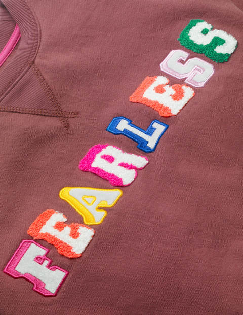 Cosy Appliqué Sweatshirt - Rum Raisin Red Cosy Appliqué Sweatshirt - Rum Raisin Red