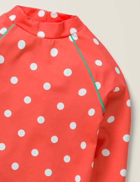 Long-sleeved Rash Guard - Sunset Red/Ivory Spot Long-sleeved Rash Guard - Sunset Red/Ivory Spot