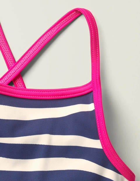 Gemustertes Bikini-Oberteil - Tiefseeblau, Zebrastreifen Gemustertes Bikini-Oberteil - Tiefseeblau, Zebrastreifen