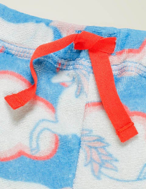 Frottee-Shorts - Blau, Einhörner/Himmel Frottee-Shorts - Blau, Einhörner/Himmel