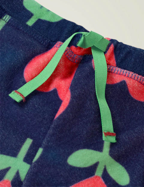 Frottee-Shorts - Mohnblumenrot, Kleine Herzblumen Frottee-Shorts - Mohnblumenrot, Kleine Herzblumen