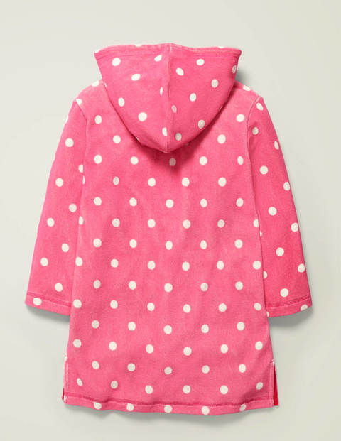 Fun Towelling Beach Dress - Bright Camelia Pink Spot Heart Fun Towelling Beach Dress - Bright Camelia Pink Spot Heart