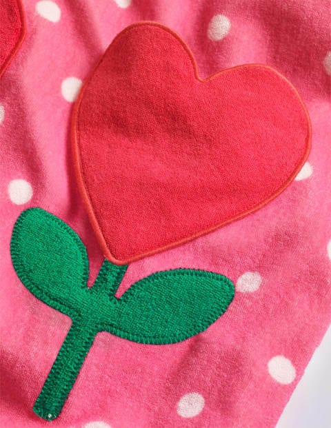 Fun Towelling Beach Dress - Bright Camelia Pink Spot Heart Fun Towelling Beach Dress - Bright Camelia Pink Spot Heart