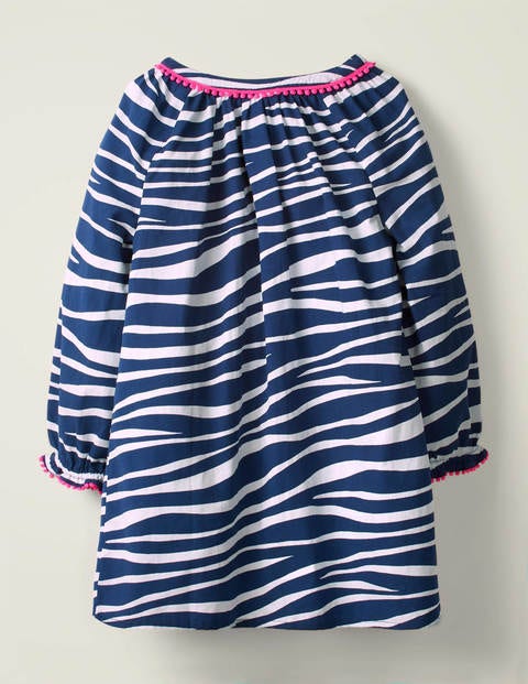 Farbenfroher Kaftan - Tiefseeblau, Zebrastreifen Farbenfroher Kaftan - Tiefseeblau, Zebrastreifen