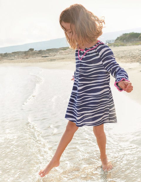 Colourful Kaftan - Deep Sea Blue Zebra Stripe Colourful Kaftan - Deep Sea Blue Zebra Stripe