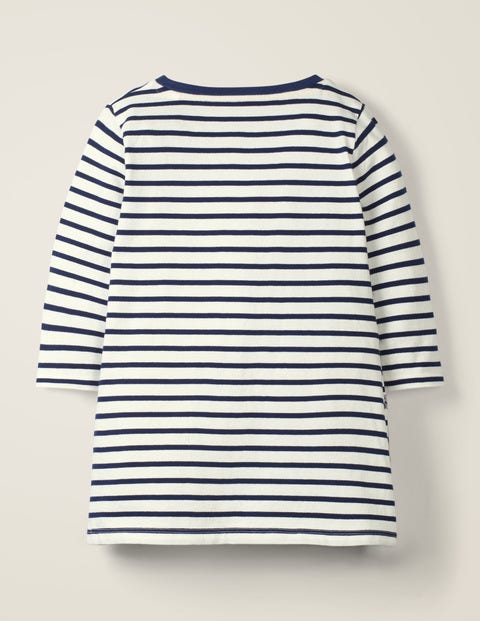 Tunika Mit Tierapplikation - Schuluniform-Navy/Naturweiß, Katzen Tunika Mit Tierapplikation - Schuluniform-Navy/Naturweiß, Katzen