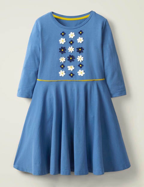 Embroidered Ballerina Dress - Sky Blue Embroidered Ballerina Dress - Sky Blue