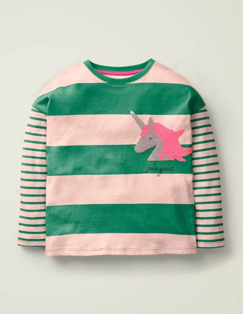 Stripy Colour Change T-Shirt - Green/ Dusty Pink Imagine Stripy Colour Change T-Shirt - Green/ Dusty Pink Imagine