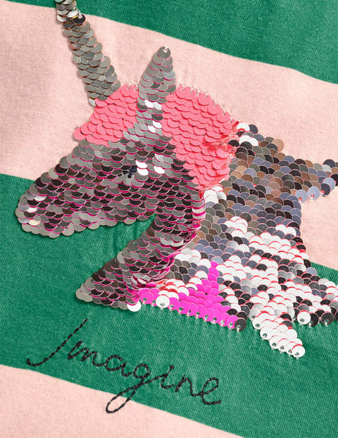 Stripy Colour Change T-Shirt - Green/ Dusty Pink Imagine Stripy Colour Change T-Shirt - Green/ Dusty Pink Imagine
