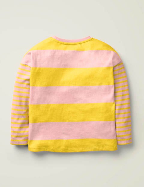 Stripy Colour Change T-Shirt - Pink/Daffodil Yellow Bee Kind Stripy Colour Change T-Shirt - Pink/Daffodil Yellow Bee Kind