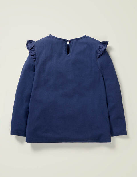 Jerseyoberteil Mit Rüschen - Schuluniform-Navy Jerseyoberteil Mit Rüschen - Schuluniform-Navy