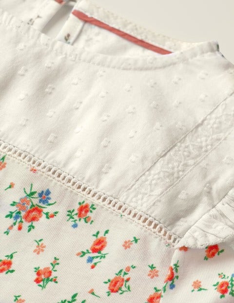 Jerseyoberteil Mit Rüschen - Vintagerosa Jerseyoberteil Mit Rüschen - Vintagerosa