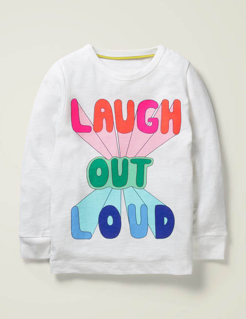 Retro Print T-Shirt - White Laugh Out Loud Retro Print T-Shirt - White Laugh Out Loud
