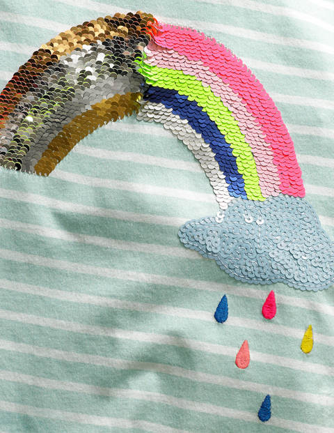 T-Shirt mit farbwechselnden Pailletten - Seeblau, Regenbogen T-Shirt mit farbwechselnden Pailletten - Seeblau, Regenbogen