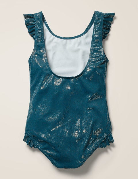 Foil Frill Swimsuit - Ocean Side Blue Foil Frill Swimsuit - Ocean Side Blue