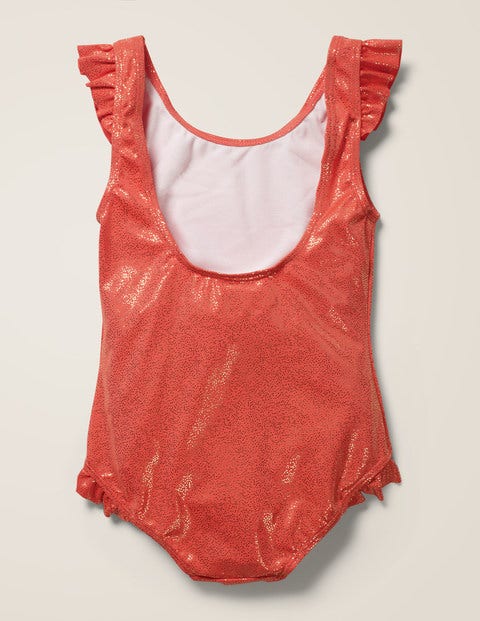 Maillot de bain métallisé à volants - Rouge crépuscule Maillot de bain métallisé à volants - Rouge crépuscule