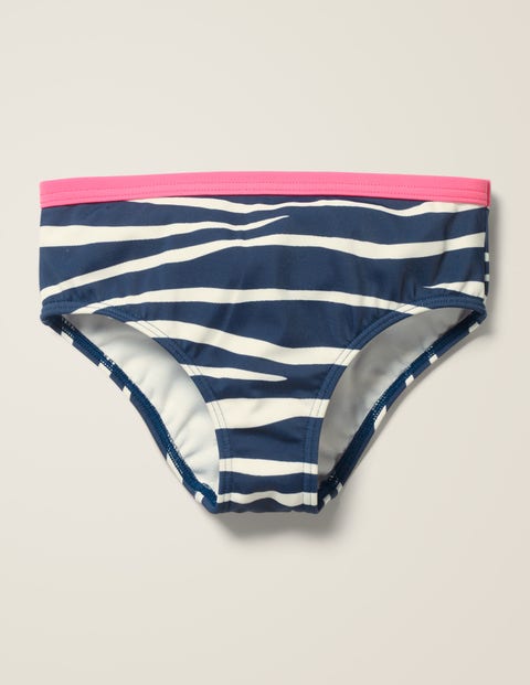 Patterned Bikini Bottoms - Deep Sea Blue Zebra Stripe Patterned Bikini Bottoms - Deep Sea Blue Zebra Stripe