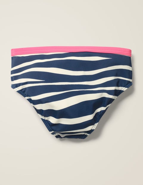 Patterned Bikini Bottoms - Deep Sea Blue Zebra Stripe Patterned Bikini Bottoms - Deep Sea Blue Zebra Stripe