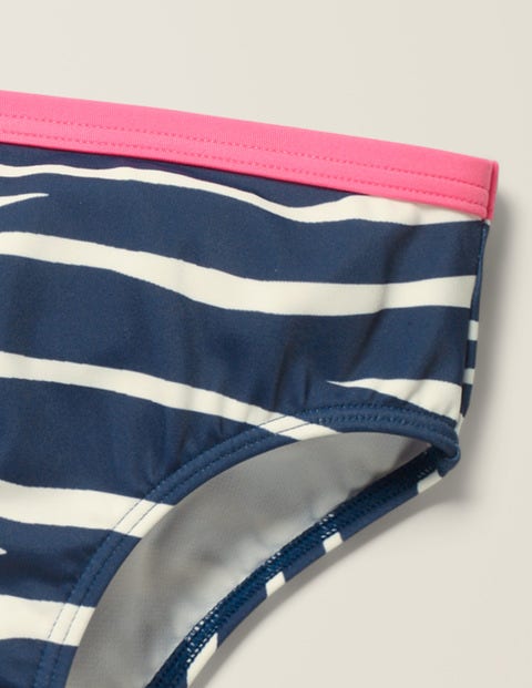 Patterned Bikini Bottoms - Deep Sea Blue Zebra Stripe Patterned Bikini Bottoms - Deep Sea Blue Zebra Stripe