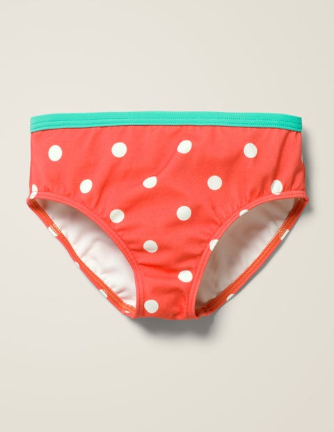 Patterned Bikini Bottoms - Sunset Red/Ivory Spot Patterned Bikini Bottoms - Sunset Red/Ivory Spot