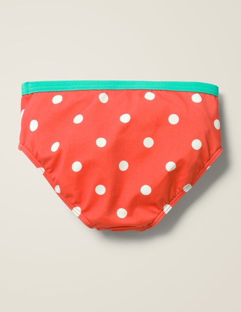 Patterned Bikini Bottoms - Sunset Red/Ivory Spot Patterned Bikini Bottoms - Sunset Red/Ivory Spot