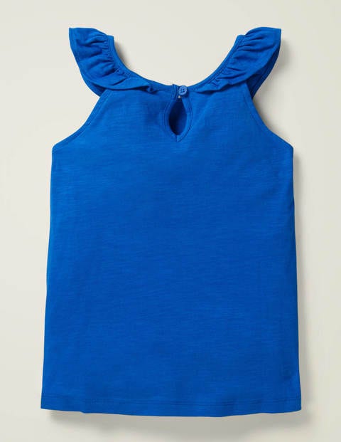Top Mit Rüschenärmeln - Kräftiges Blau Top Mit Rüschenärmeln - Kräftiges Blau