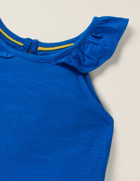 Top Mit Rüschenärmeln - Kräftiges Blau Top Mit Rüschenärmeln - Kräftiges Blau