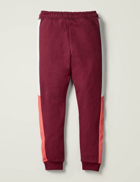 Bequeme Jogginghose Mit Blockfarben - Bordeauxrot Bequeme Jogginghose Mit Blockfarben - Bordeauxrot
