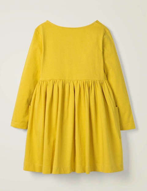 Rainbow Button Jersey Dress - Daffodil Yellow Rainbow Button Jersey Dress - Daffodil Yellow