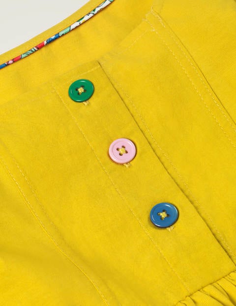 Rainbow Button Jersey Dress - Daffodil Yellow Rainbow Button Jersey Dress - Daffodil Yellow