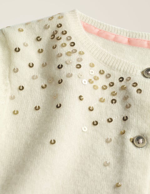 Cosy Cashmere Sequin Cardigan - Ecru Marl Cosy Cashmere Sequin Cardigan - Ecru Marl