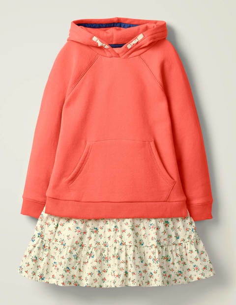 Cosy Hooded Dress - Peach Melba Coral Cosy Hooded Dress - Peach Melba Coral