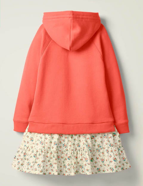 Cosy Hooded Dress - Peach Melba Coral Cosy Hooded Dress - Peach Melba Coral