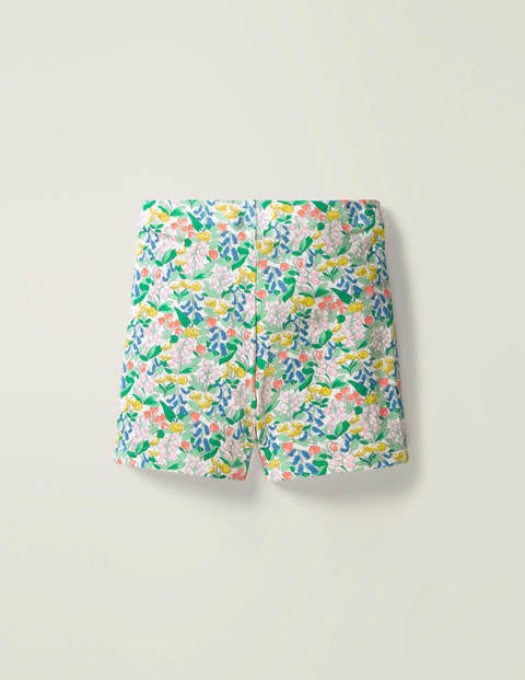 Witzige Basic-Jerseyshorts - Naturweiß, Frühlingsblumen Witzige Basic-Jerseyshorts - Naturweiß, Frühlingsblumen