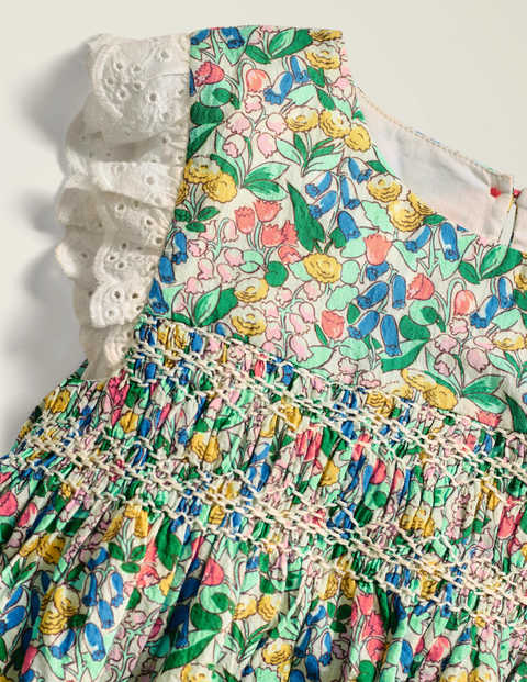 Nostalgic Smocked Dress - Green Spring Floral Nostalgic Smocked Dress - Green Spring Floral