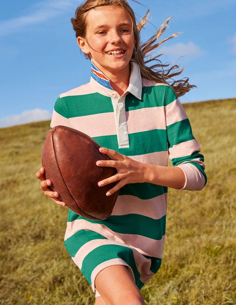 Jersey Shirt Dress - Eden Green Stripe Jersey Shirt Dress - Eden Green Stripe