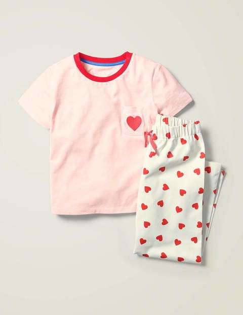 T-Shirt-Pyjama-Set - Provence-Altrosa, Herzen T-Shirt-Pyjama-Set - Provence-Altrosa, Herzen